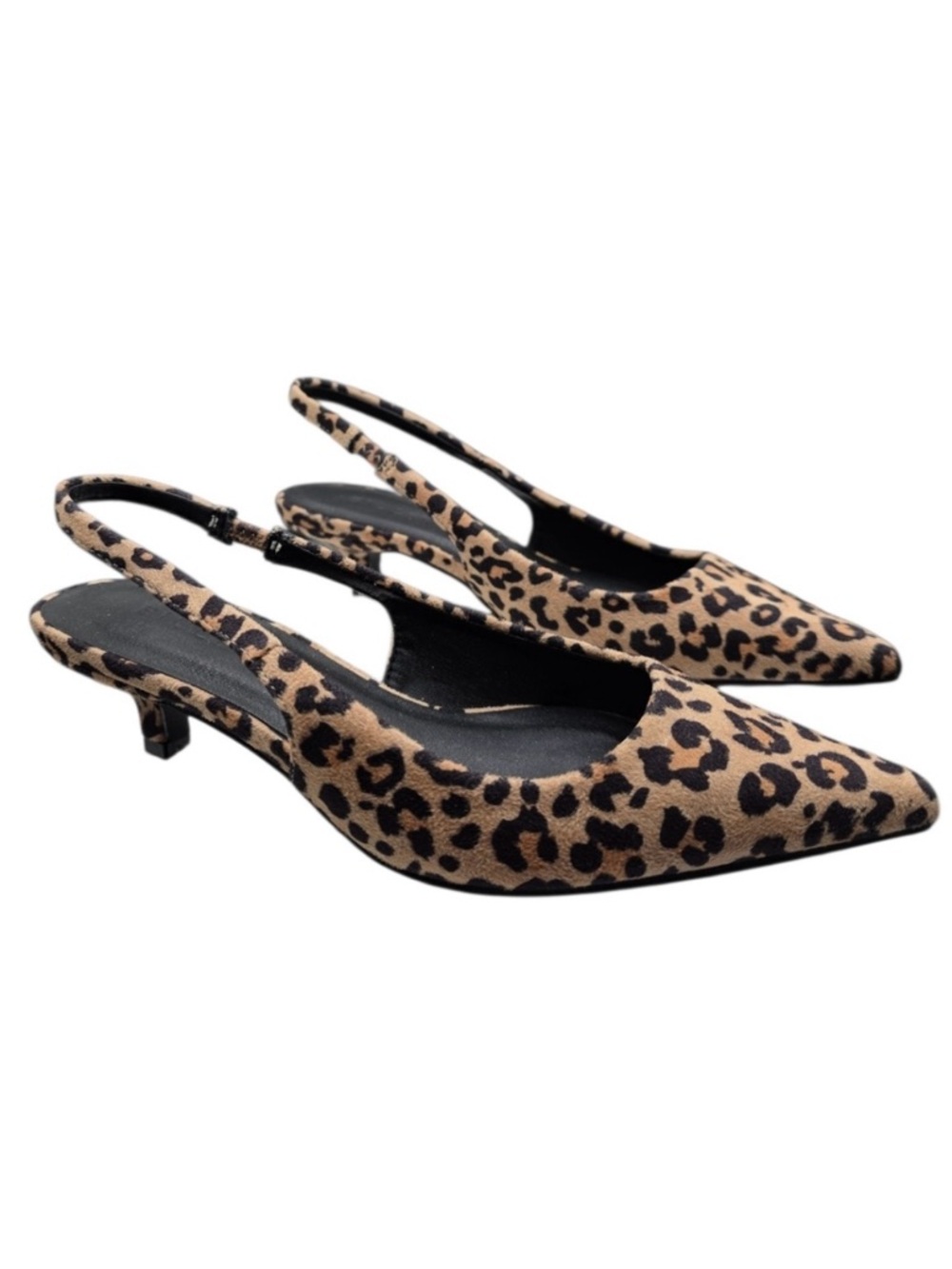 NWT Billini Felina Leopard Slingback Kitten Heel Pumps 5